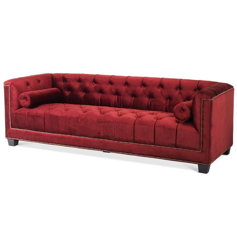 Диван Eichholtz Sofa Paolo red Красный Черный Коричневый в Екатеринбурге | Loft Concept 