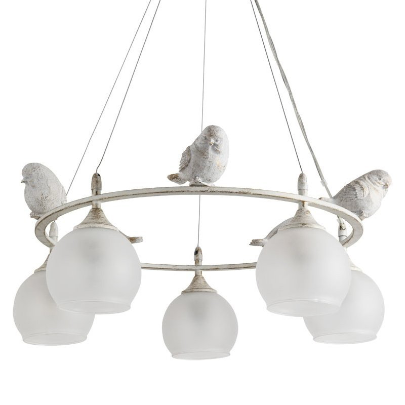 Люстра Provence Bird Chandelier white Белое матовое стекло Золотой Белый в Екатеринбурге | Loft Concept 