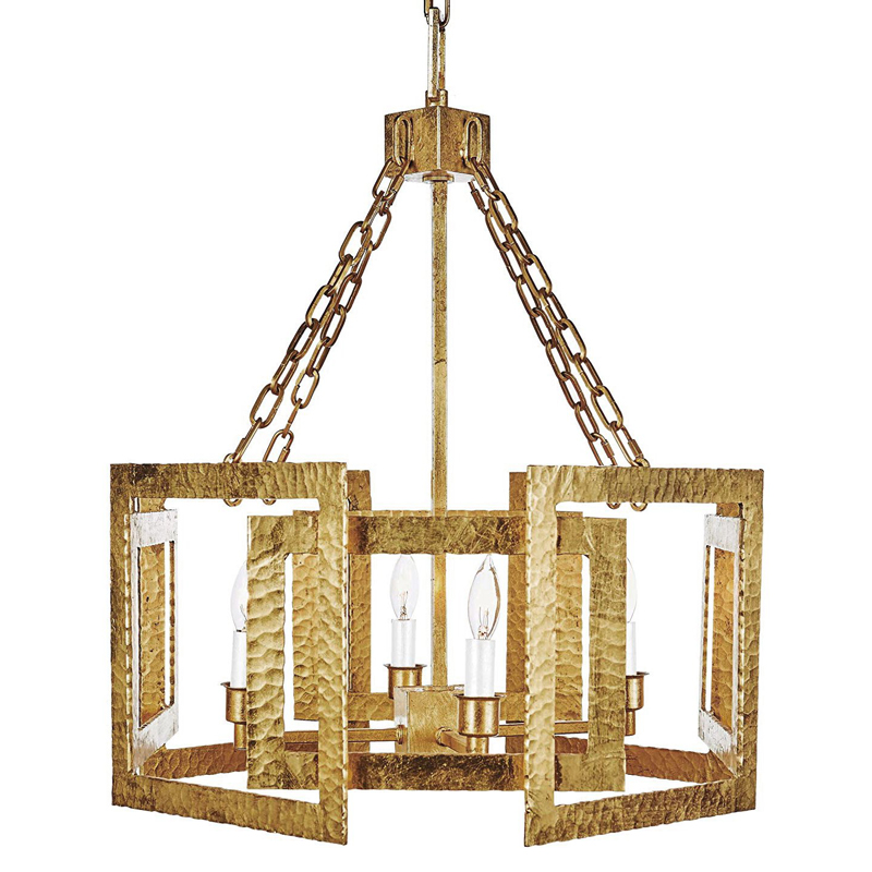 Люстра Textured Cage Pendant Lamp Gold Chandelier Золотой в Екатеринбурге | Loft Concept 