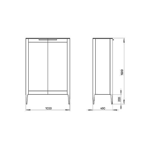 Витрина серо-бежевая с 2-мя стеклянными дверцами и 3-мя полками Type  в Екатеринбурге