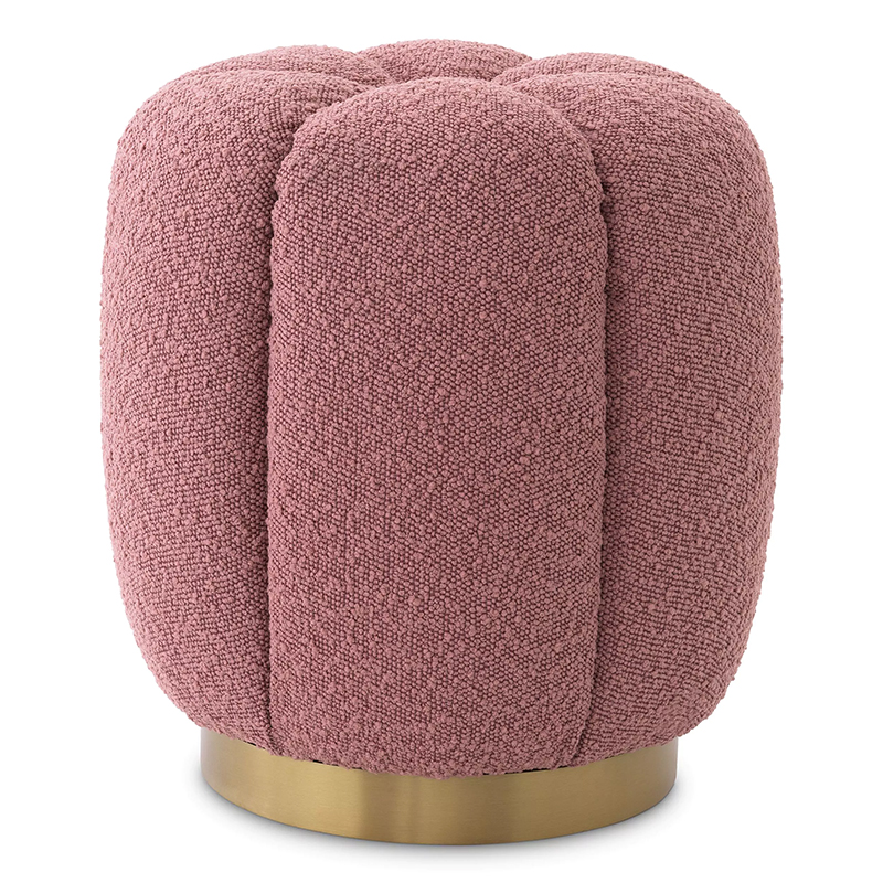 Пуф Eichholtz Stool Orchanic Boucle Rose Дымчатая Роза Латунь в Екатеринбурге | Loft Concept 