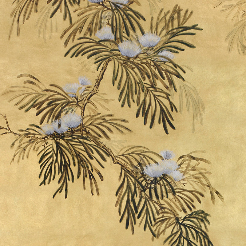 Обои ручная роспись Silk Tree Original colourway on Gold Bullion gilded paper  в Екатеринбурге | Loft Concept 