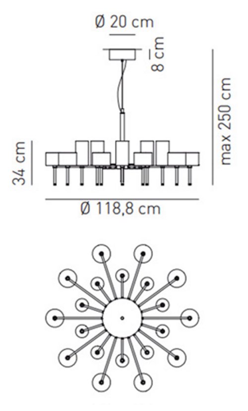 Люстра AXO Light Spillray lamps 20 в Екатеринбурге