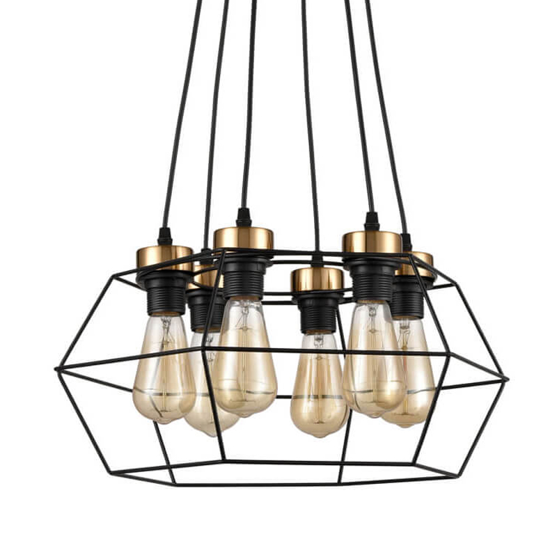 Люстра Loft Wire Cage Black lamp 6 Черный в Екатеринбурге | Loft Concept 