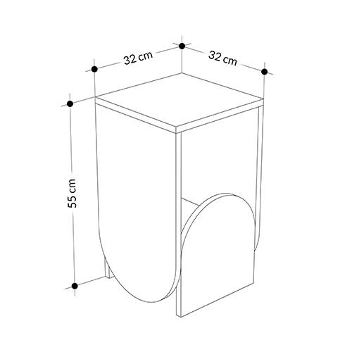 Стол приставной с овальными элементами бело-бежевого цвета NUN SIDE TABLE WHITE LIGHT MOCHA в Екатеринбурге