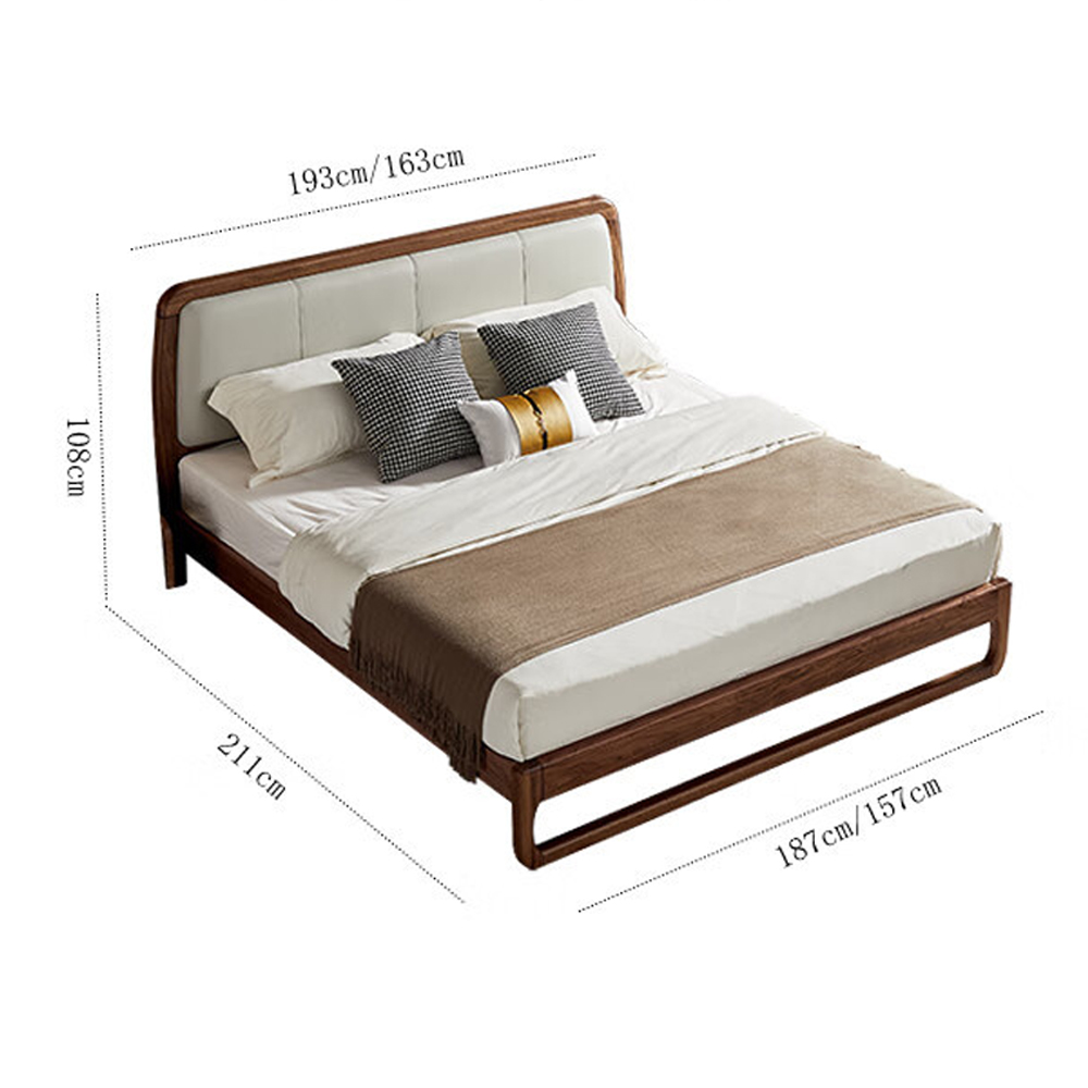 Кровать двуспальная с деревянным каркасом и мягким изголовьем Walnut Bed в Екатеринбурге