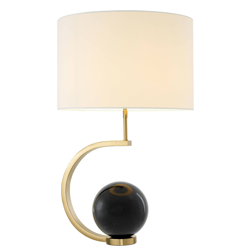 Настольная лампа Eichholtz Table Lamp Luigi Black marble Белый Глянцевое золото Черный Мрамор Nero в Екатеринбурге | Loft Concept 