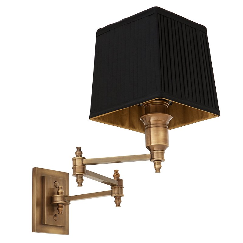 Бра Wall Lamp Lexington Swing Brass+Black Латунь Античная полированная Черный в Екатеринбурге | Loft Concept 