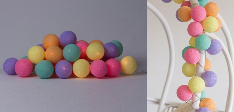 Гирлянда хлопковые фонарики Сotton Ball Ice Cream - Loft-Concept в Екатеринбурге
