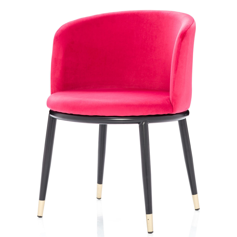 Стул Dining Chair Foucault Crimson Малиновый (Crimson) Черный Золотой в Екатеринбурге | Loft Concept 