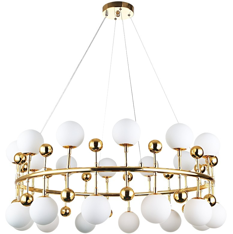 Люстра Milk Bubble Ring Chandelier Глянцевое золото Белый в Екатеринбурге | Loft Concept 