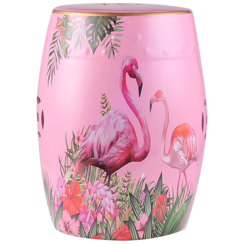 Керамический табурет Flamingo Tropical Animal Ceramic Stool Pink Розовый Зеленый в Екатеринбурге | Loft Concept 