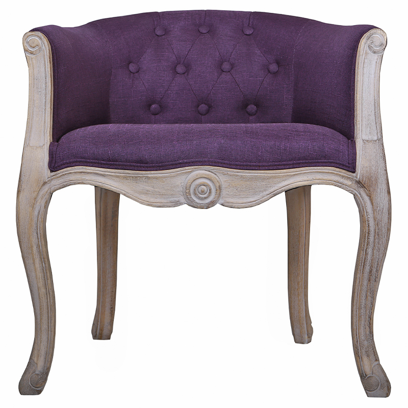 Кресло низкое в стиле прованс Louis French Armchair purple flax Фиолетовый Бежево-серый в Екатеринбурге | Loft Concept 