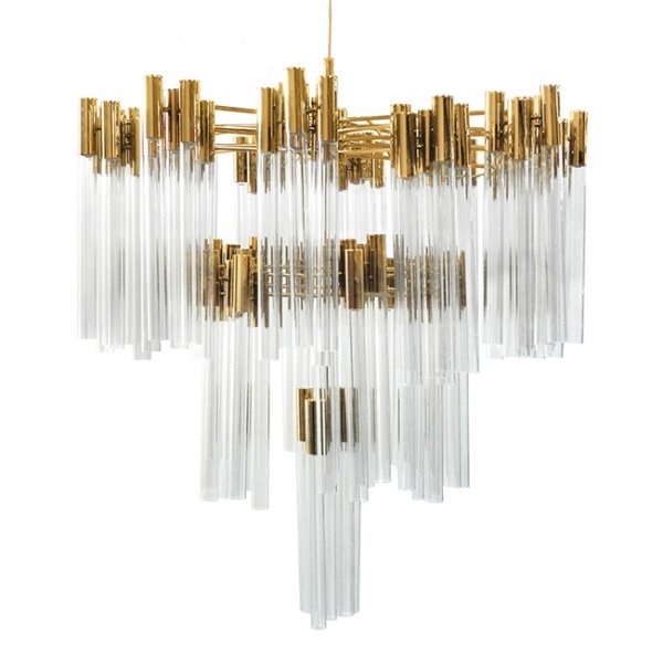 Люстра Contemporary chandelier crystal brass Глянцевое золото Прозрачное Стекло в Екатеринбурге | Loft Concept 