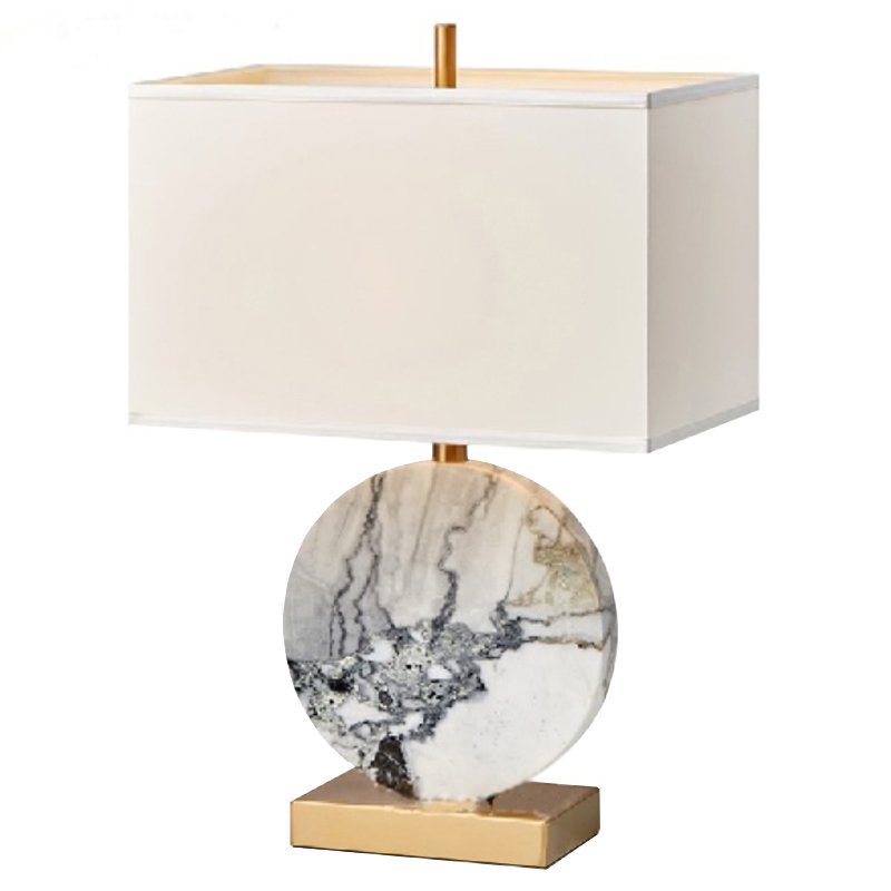 Настольная лампа Lua Grande Table Lamp gray marble Белый Серый Латунь в Екатеринбурге | Loft Concept 