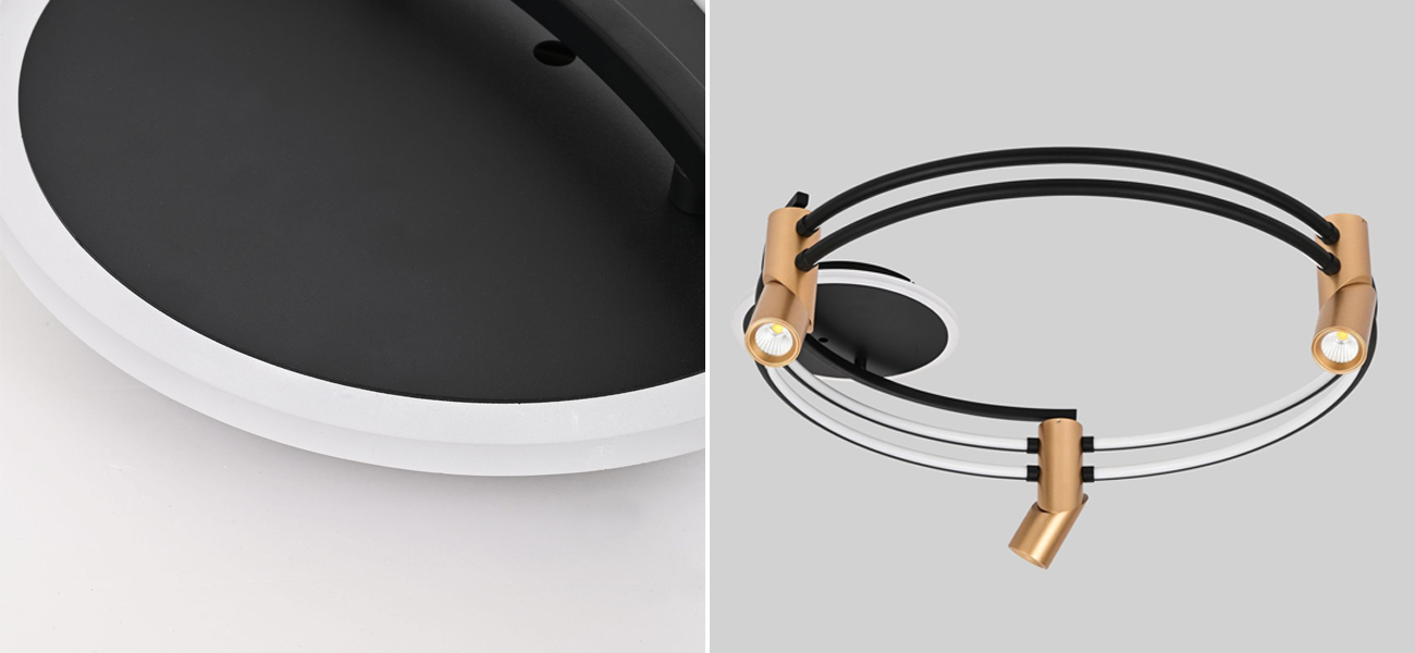 Круглый потолочный светильник с поворотными спотами Hight-tech Spots - фото №1