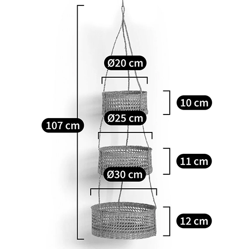 Подвесные плетеные корзины для цветов Musa Wicker Baskets в Екатеринбурге