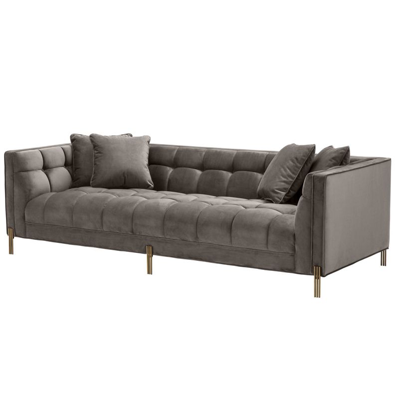 Диван Eichholtz Sofa Sienna grey Серый Матовая латунь в Екатеринбурге | Loft Concept 