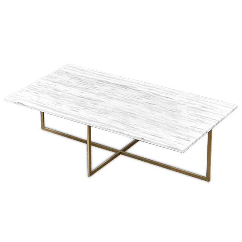 Кофейный стол Monson Coffee Table Белый Золотой в Екатеринбурге | Loft Concept 