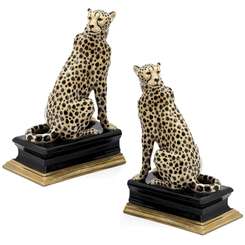 Держатель для книг BOOKEND CHEETAH Черный Золотой Бежевый в Екатеринбурге | Loft Concept 