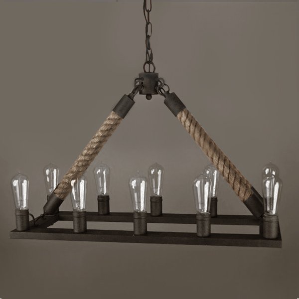 Люстра Square Mini 10 Loft Rope Light Коричневый в Екатеринбурге | Loft Concept 