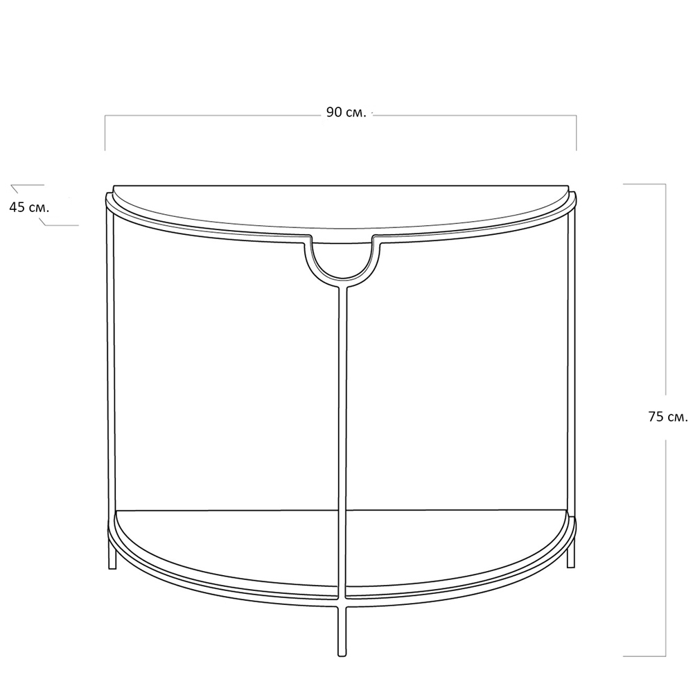 Консоль полукруглая с 2-мя полками Semicircular Console в Екатеринбурге