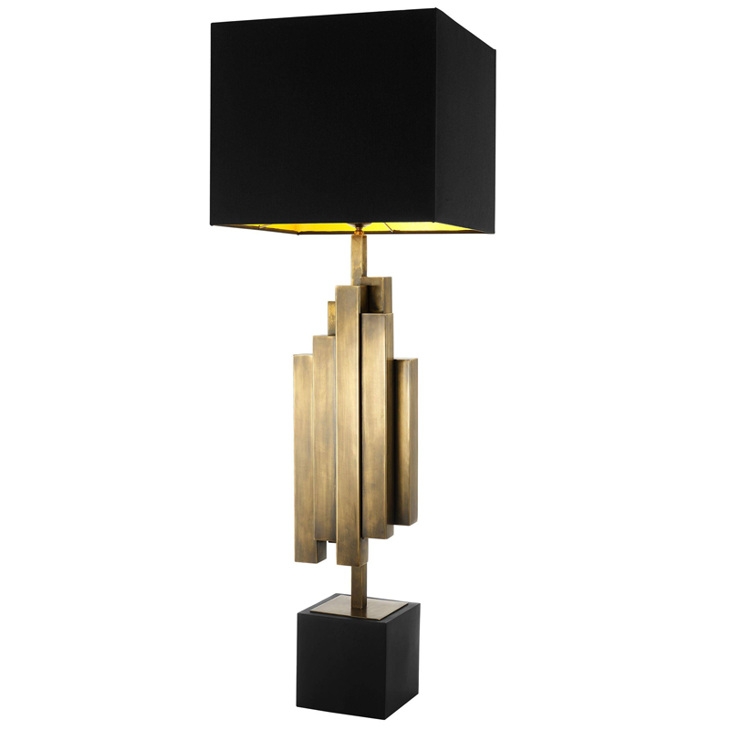 Настольная лампа Eichholtz Table Lamp Beau Rivage Черный Винтажная латунь в Екатеринбурге | Loft Concept 