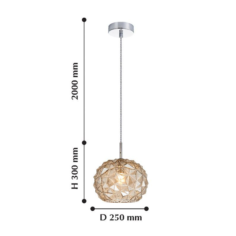 Подвесной светильник коньячного цвета Geometry Glass в Екатеринбурге