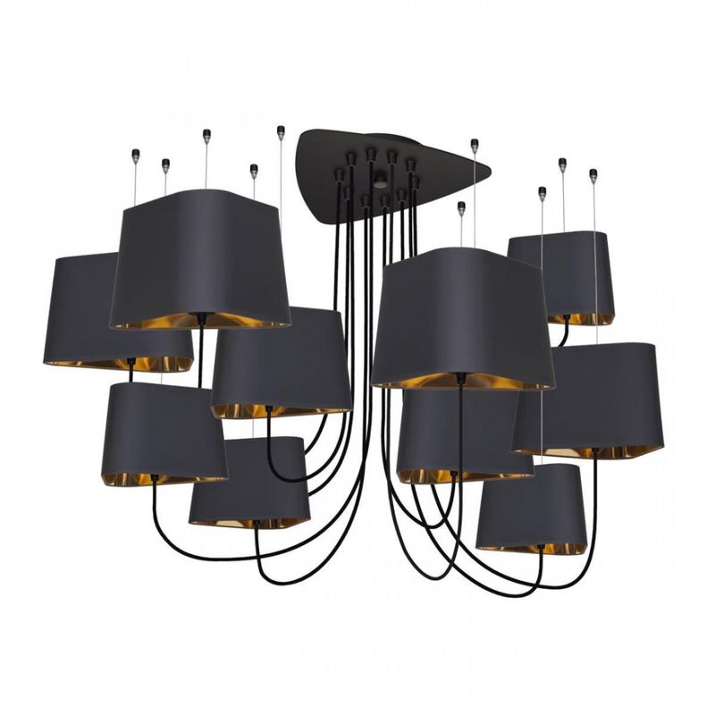 Люстра Designheure Lighting Black Grand Nuage10 плафонов Черный Золотой в Екатеринбурге | Loft Concept 