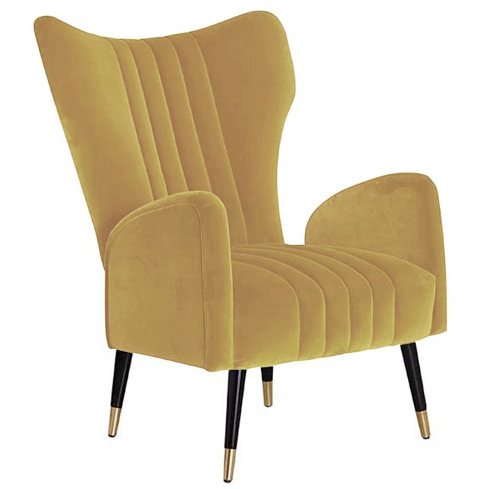 Кресло plant-collections Drummond Armchairs Gold Velvet Желтый в Екатеринбурге | Loft Concept 