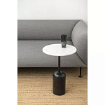 Кофейный столик с белой мраморной столешницей на черном основании Tall Coffee Black and White Table варинант исполнения - 2 | Loft Concept в Екатеринбурге