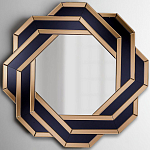 Зеркало восьмиугольное в черно-золотистой раме Pairing варинант исполнения - 1 | Loft Concept в Екатеринбурге