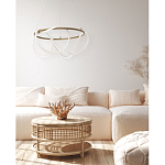 Люстра подвесная круглая золотого цвета с белыми изогнутыми световыми линиями Luke Lampco Tracer Lamp варинант исполнения - 13 | Loft Concept в Екатеринбурге