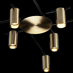 Потолочный светильник с 8-ю цилиндрическими плафонами цвета латунь TRIBES CHANDELIER варинант исполнения - 4 | Loft Concept в Екатеринбурге