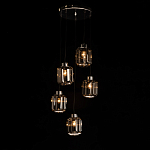 Люстра с 5-ю плафонами серого цвета Smoked Prism варинант исполнения - 3 | Loft Concept в Екатеринбурге