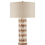 Настольная лампа с узором вдоль колоннообразного основания Brick Surface варинант исполнения - 3 | Loft Concept в Екатеринбурге