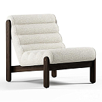 Кресло с деревянным каркасом и обивкой из белой ткани букле Medieval Furniture варинант исполнения - 2 | Loft Concept в Екатеринбурге