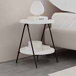 Стол приставной с 2-мя круглыми белыми столешницами ESSEL SIDE TABLE WHITE варинант исполнения - 7 | Loft Concept в Екатеринбурге