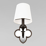 Бра с белым текстильным абажуром и декоративным основанием в виде четырехлистника с зеркальной вставкой Vitorino варинант исполнения - 3 | Loft Concept в Екатеринбурге