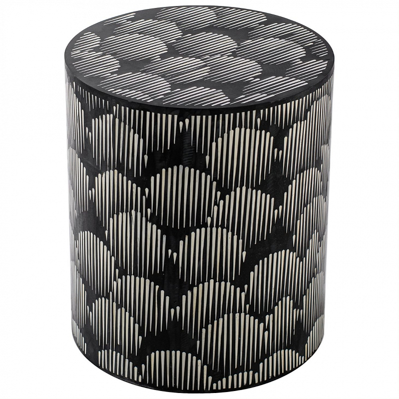 Табурет Black&white Indian Bone Inlay stool Черно-белый в Екатеринбурге | Loft Concept 