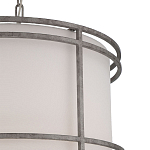 Подвесной светильник в виде барабана с тканевым абажуром и металлическим каркасом Warm Glow варинант исполнения - 1 | Loft Concept в Екатеринбурге