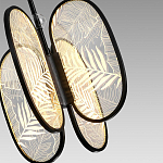 Люстра с гравировкой на акриловых плафонах Gravyura Black D 33 см варинант исполнения - 3 | Loft Concept в Екатеринбурге