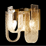 Бра с металлическим основанием золотого цвета и хрустальными подвесками Textured Glass варинант исполнения - 5 | Loft Concept в Екатеринбурге