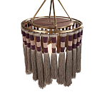 Люстра круглая плетеная с кисточками Walnut Chandelier Tassels Boho Style варинант исполнения - 1 | Loft Concept в Екатеринбурге