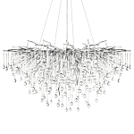 Люстра подвесная с прозрачными стеклянными подвесками в форме капель Диаметр 100 см Droplet Chandelier варинант исполнения - 16 | Loft Concept в Екатеринбурге