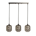 Люстра с тремя плафонами из серого граненого стекла Smoked Prism варинант исполнения - 2 | Loft Concept в Екатеринбурге