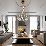 Люстра подвесная из металла с хрустальными прозрачными подвесками Quasar 81 варинант исполнения - 6 | Loft Concept в Екатеринбурге