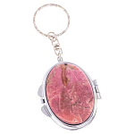 Зеркало брелок складное двухстороннее из натурального камня Родонит Stone Mirrors варинант исполнения - 1 | Loft Concept в Екатеринбурге