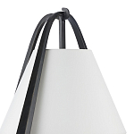 Торшер с черным каркасом и белым тканевым абажуром в форме конуса Stylish Solution варинант исполнения - 2 | Loft Concept в Екатеринбурге