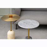 Кофейный столик круглый из мрамора серый Reliable Foundation варинант исполнения - 1 | Loft Concept в Екатеринбурге